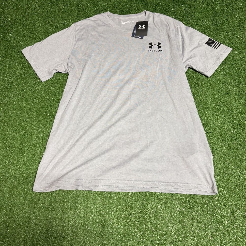 NWT Under Armour Freedom T‑Shirt Men’s XXL Black Graphic USA Patriotic Tee